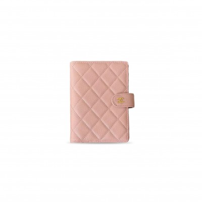 CHANEL CAVIAR QUILTED PASSPORT HOLDER PINK (15*11*1cm)